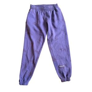 Alphalete Mens Purple Acid Wash Fleece Joggers Sweatpants Small Logo Athletic